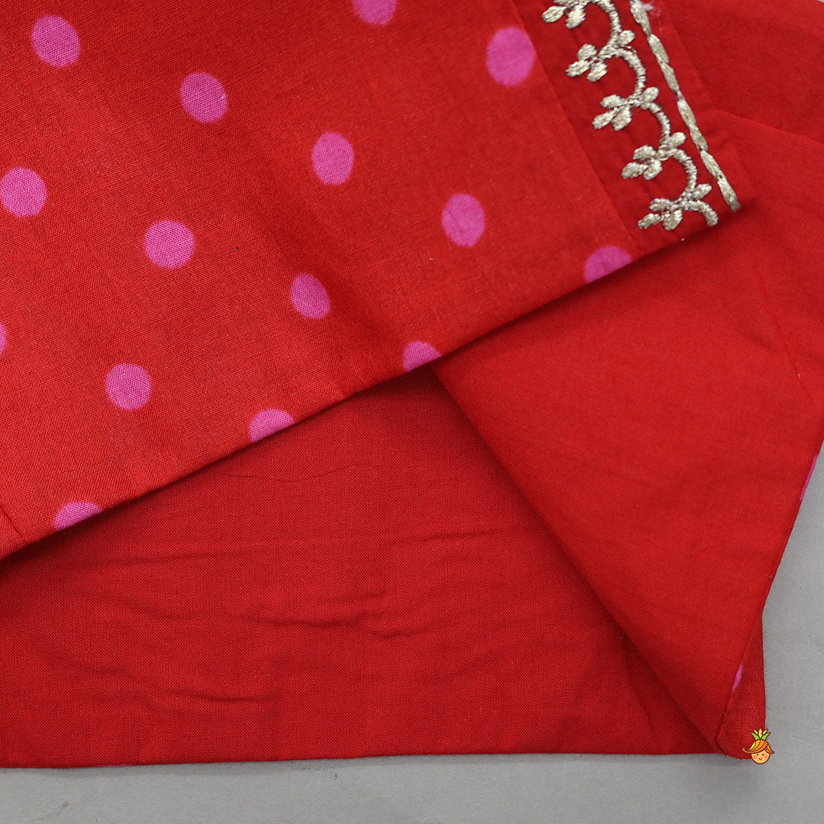 Asymmetric Kurta With Polka Dot Printed Jacket And Pyjama