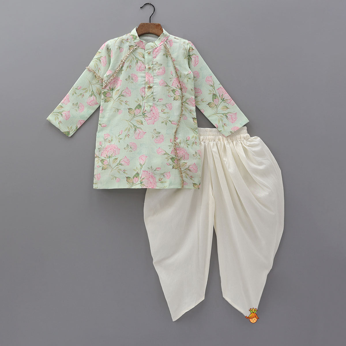 Sequins Lace Work Kurta And Dhoti