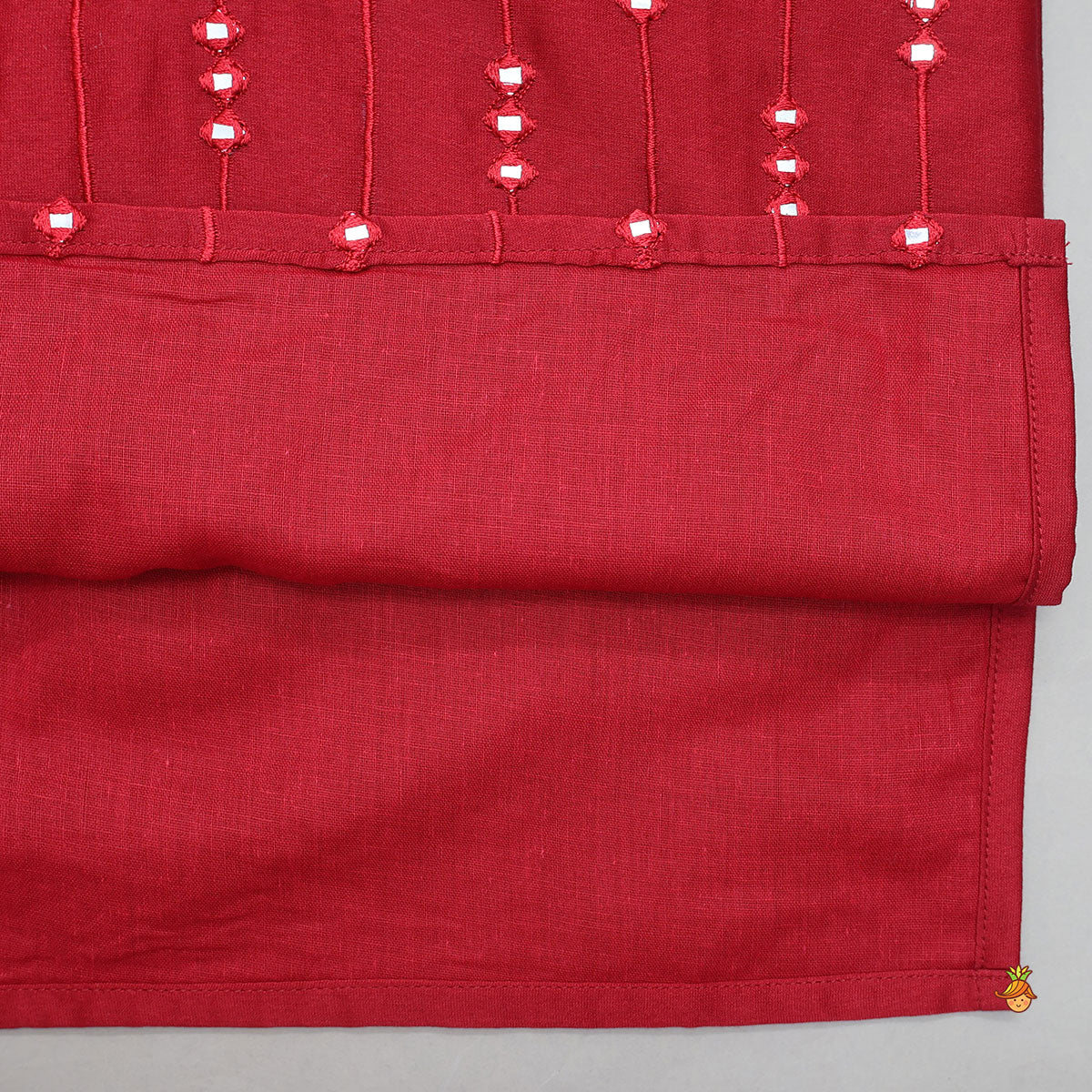 Faux Mirror Embroidered Kurta And Pyjama