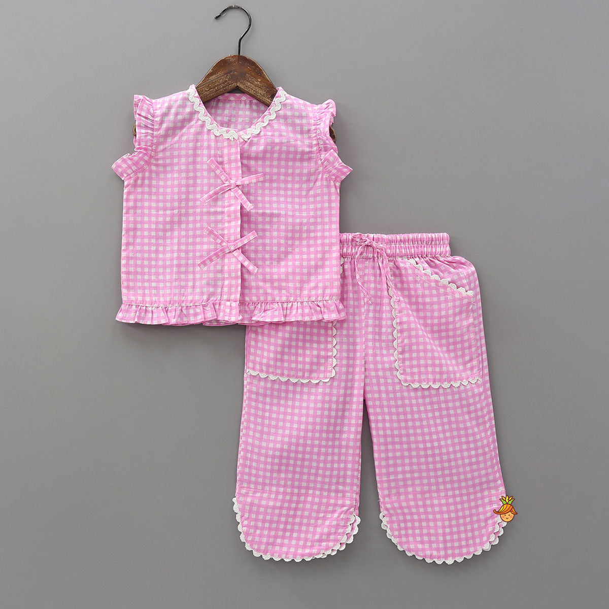 Check Printed Cotton Sleepwear Set