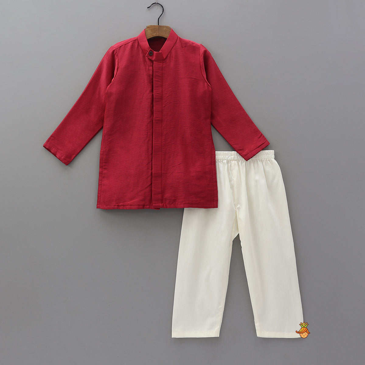 Front Open Ethnic Kurta With Printed Jacket And Pyjama