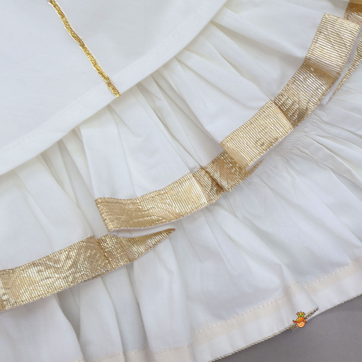 Layered Tie Up Top And Printed Pant With Matching Dupatta