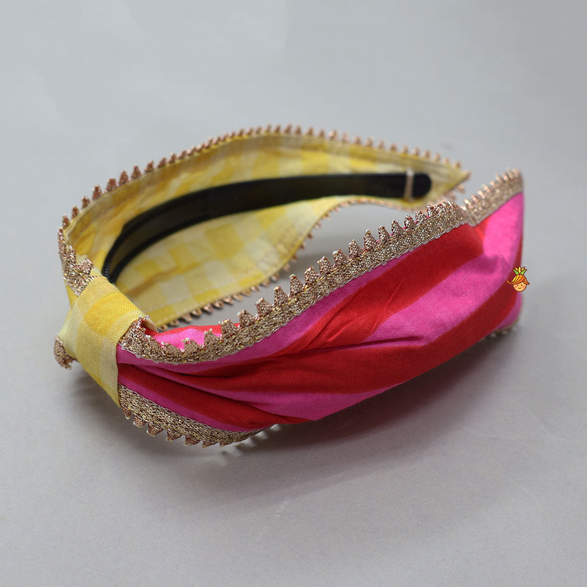 Collar Neck Crop Top And Dhoti Style Pant With Detachable Dupatta And Hair Band