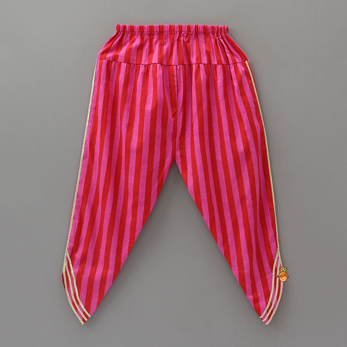 Collar Neck Crop Top And Dhoti Style Pant With Detachable Dupatta And Hair Band