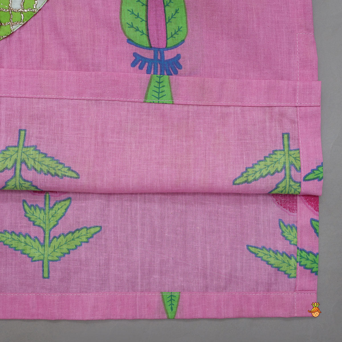 Printed Curved Placket Kurta And Pyjama
