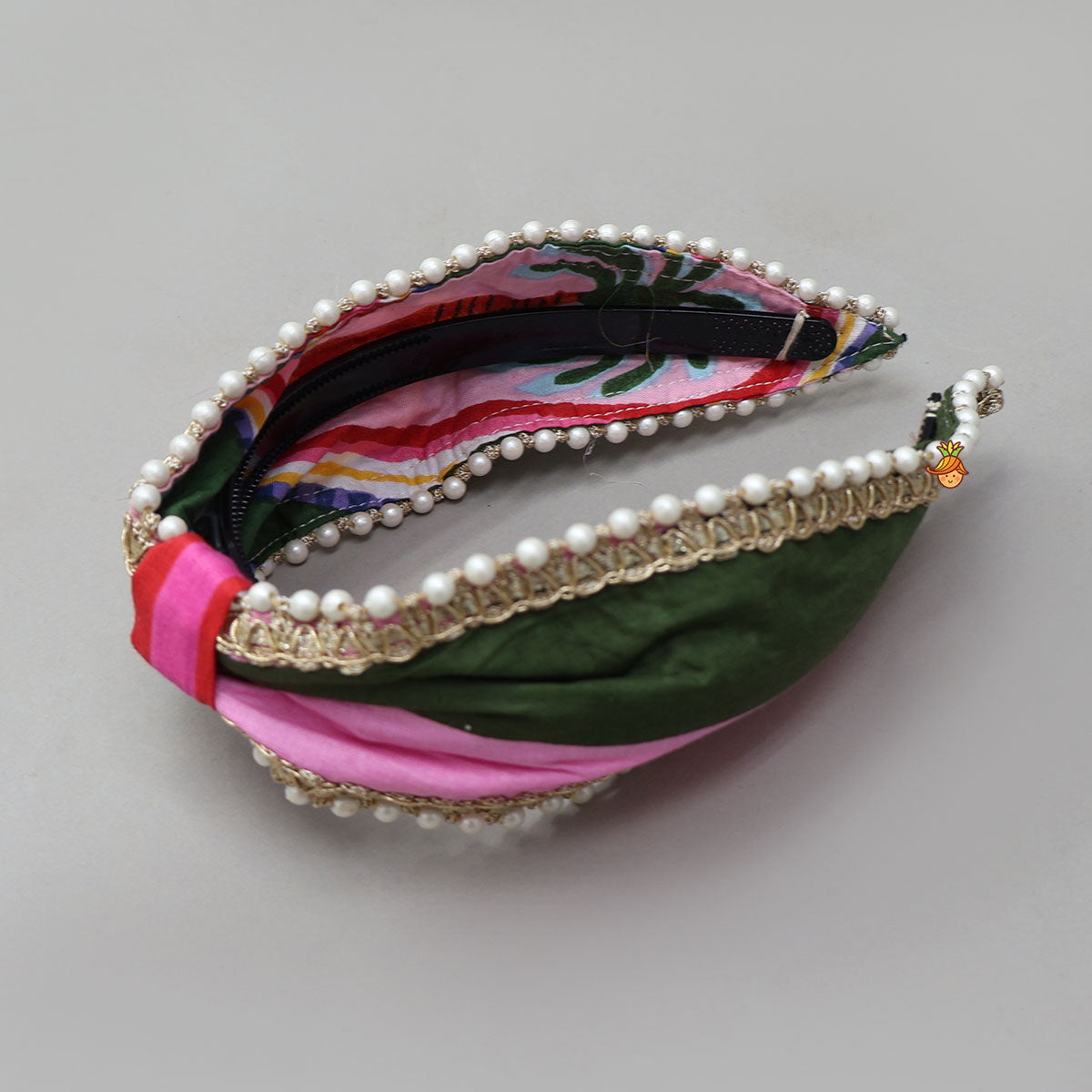 Front Open Crop Top And Sharara With Detachable Dupatta And Hair Band