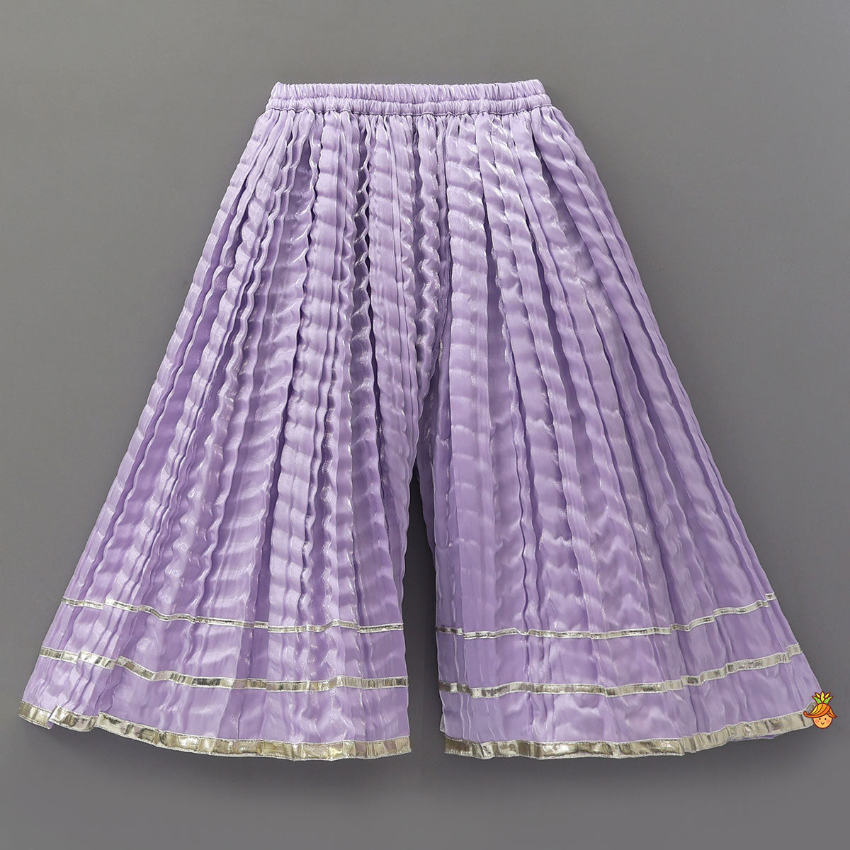 Sheen Elegant Kurti And Crushed Fabric Palazzo With Hair Tie