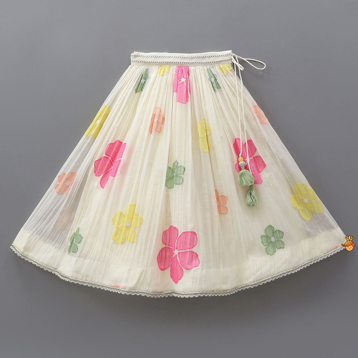 Soft Mul Chanderi Ruffle Crop Top And Lehenga