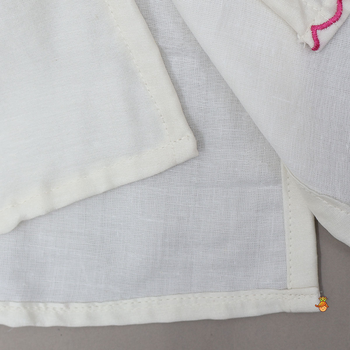 Pleated Neckline Kurti And Palazzo With Contrasting Dupatta