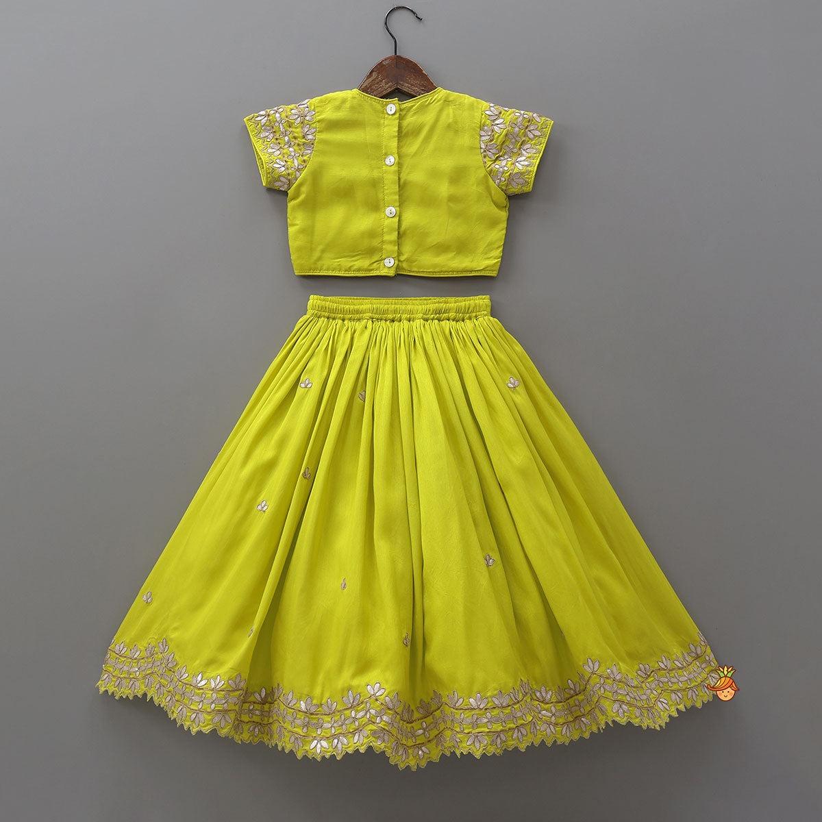Gota Work Crop Top And Lehenga