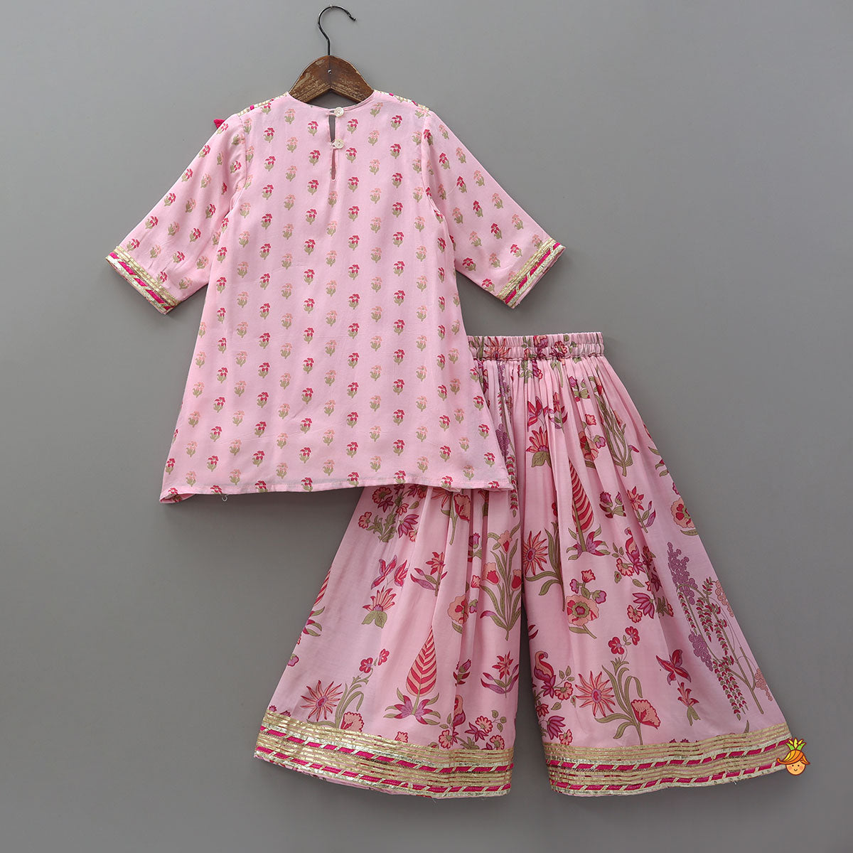 Fringe-Detail Yoke Kurti And Palazzo