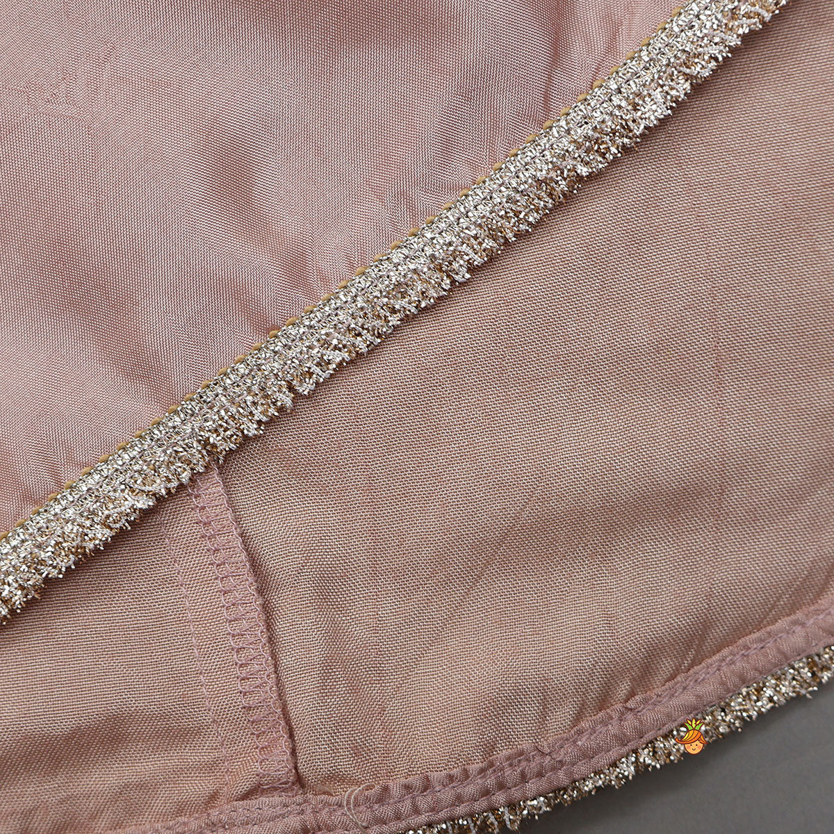 Contrasting Yoke Embroidered Silk Kurti And Pant With Dupatta