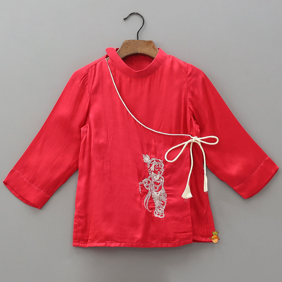 Krishna Motif Embroidered Kurta And Dhoti