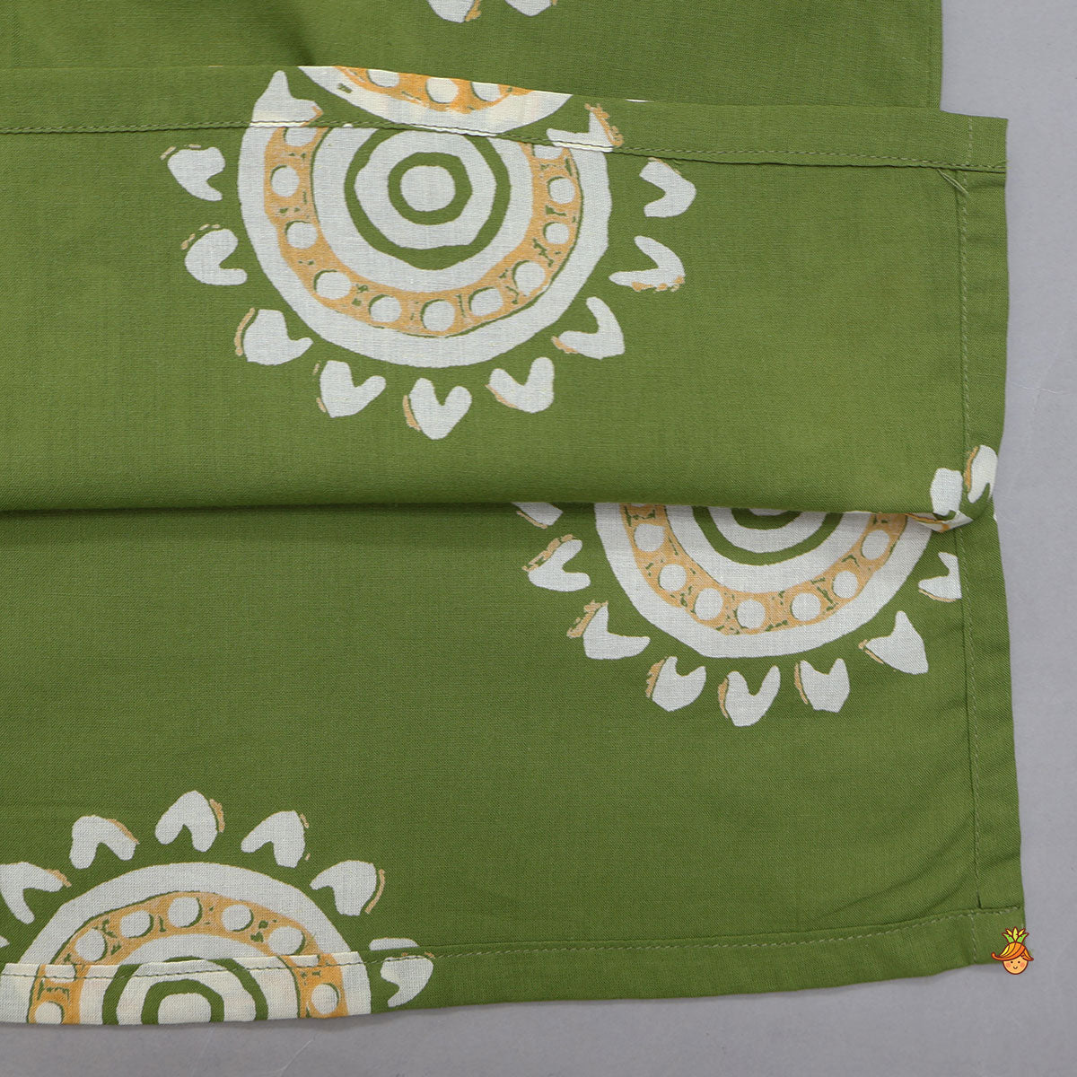 Cotton Printed Kurta With Open Jacket And Pyjama
