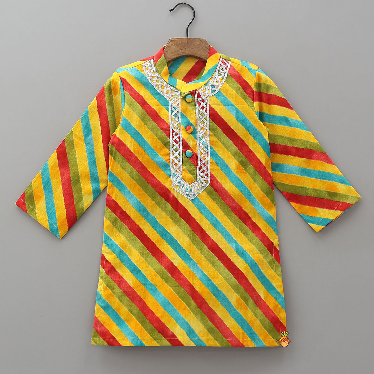 Colourful Striped Cotton Kurta And Pyjama