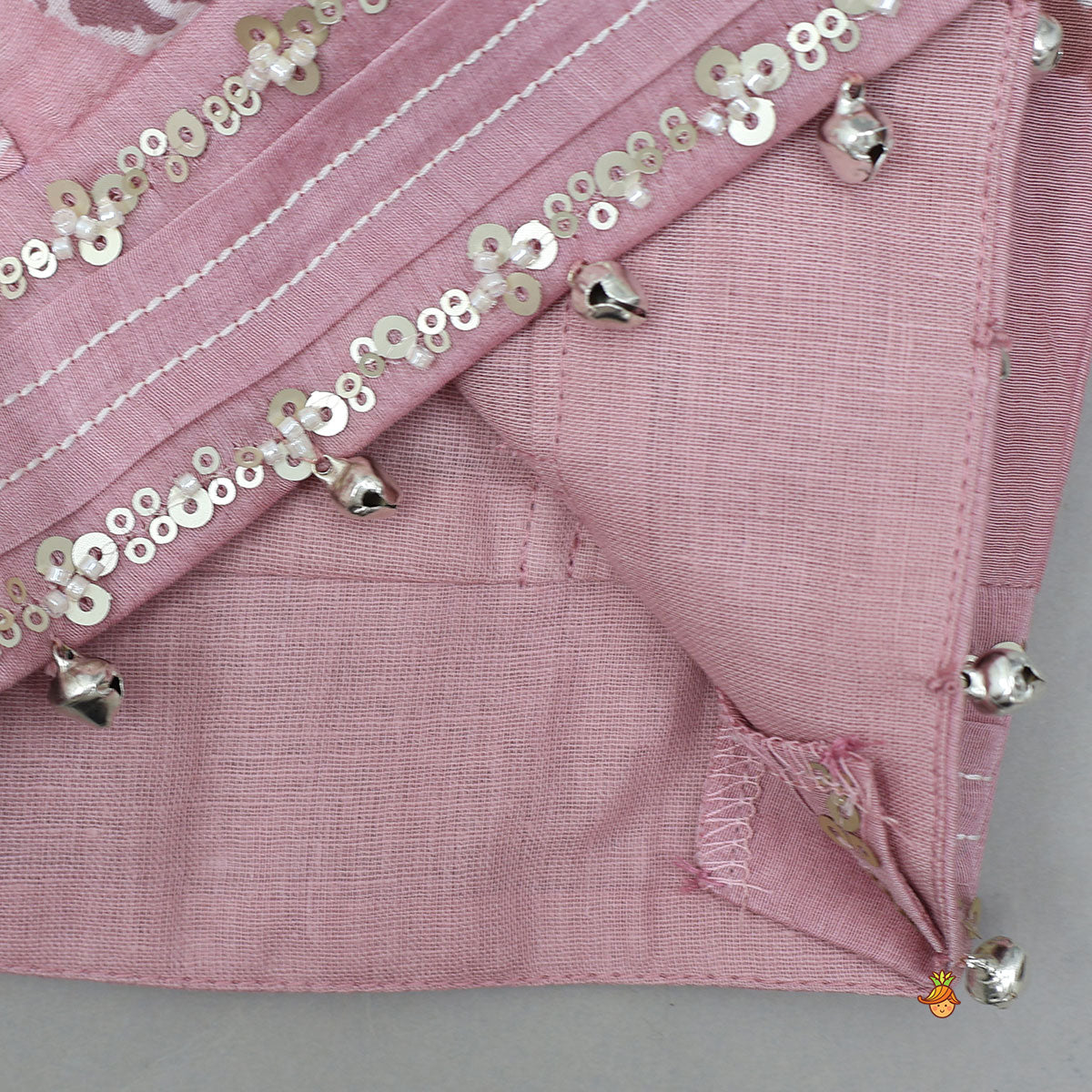Printed Mul Chanderi Ruffle Crop Top And Lehenga
