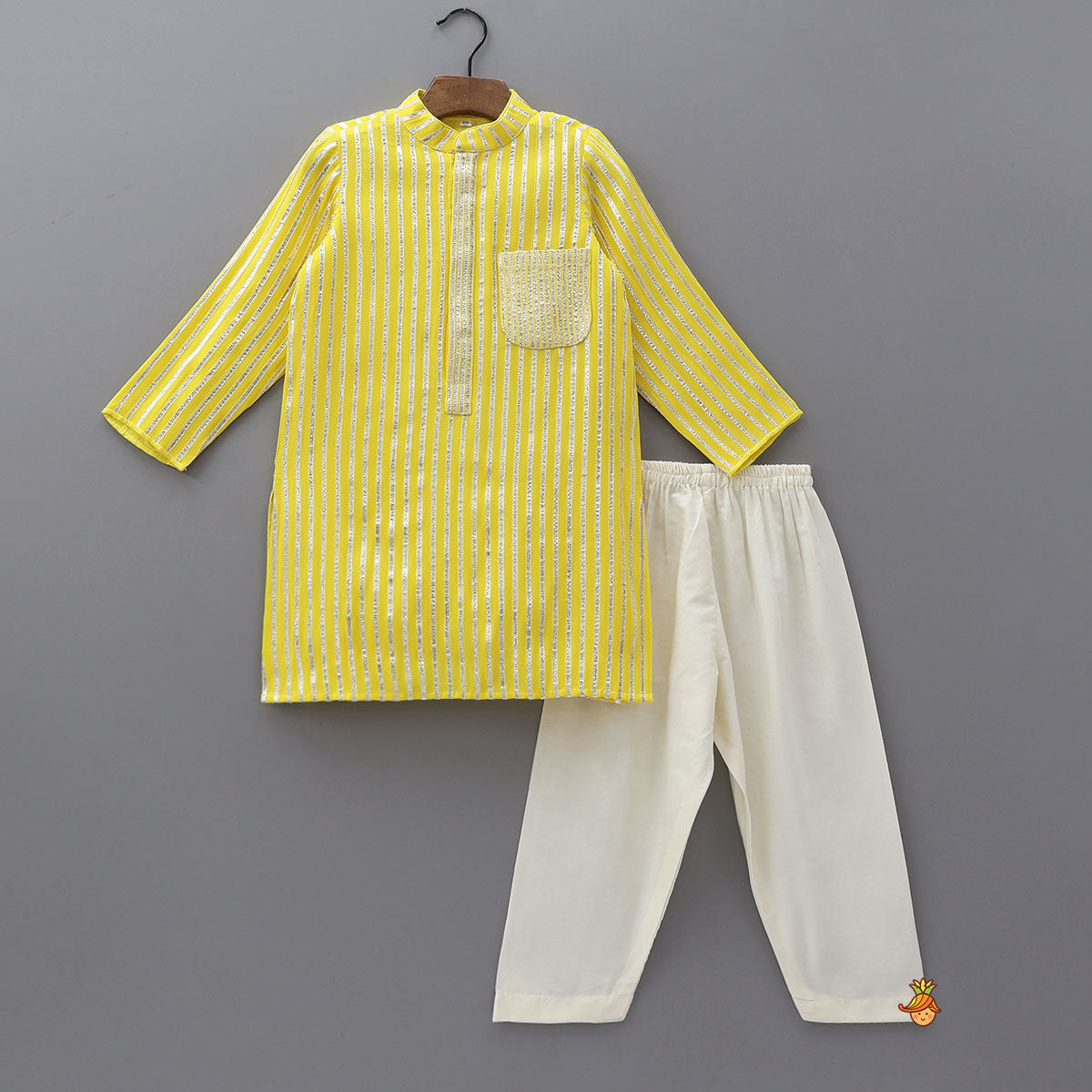 Elegant Gota Embroidered Kurta With Pyjama