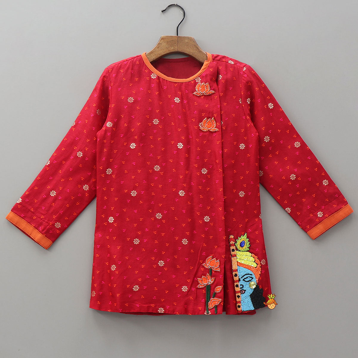 Krishna Embroidered Festive Kurta And Dhoti