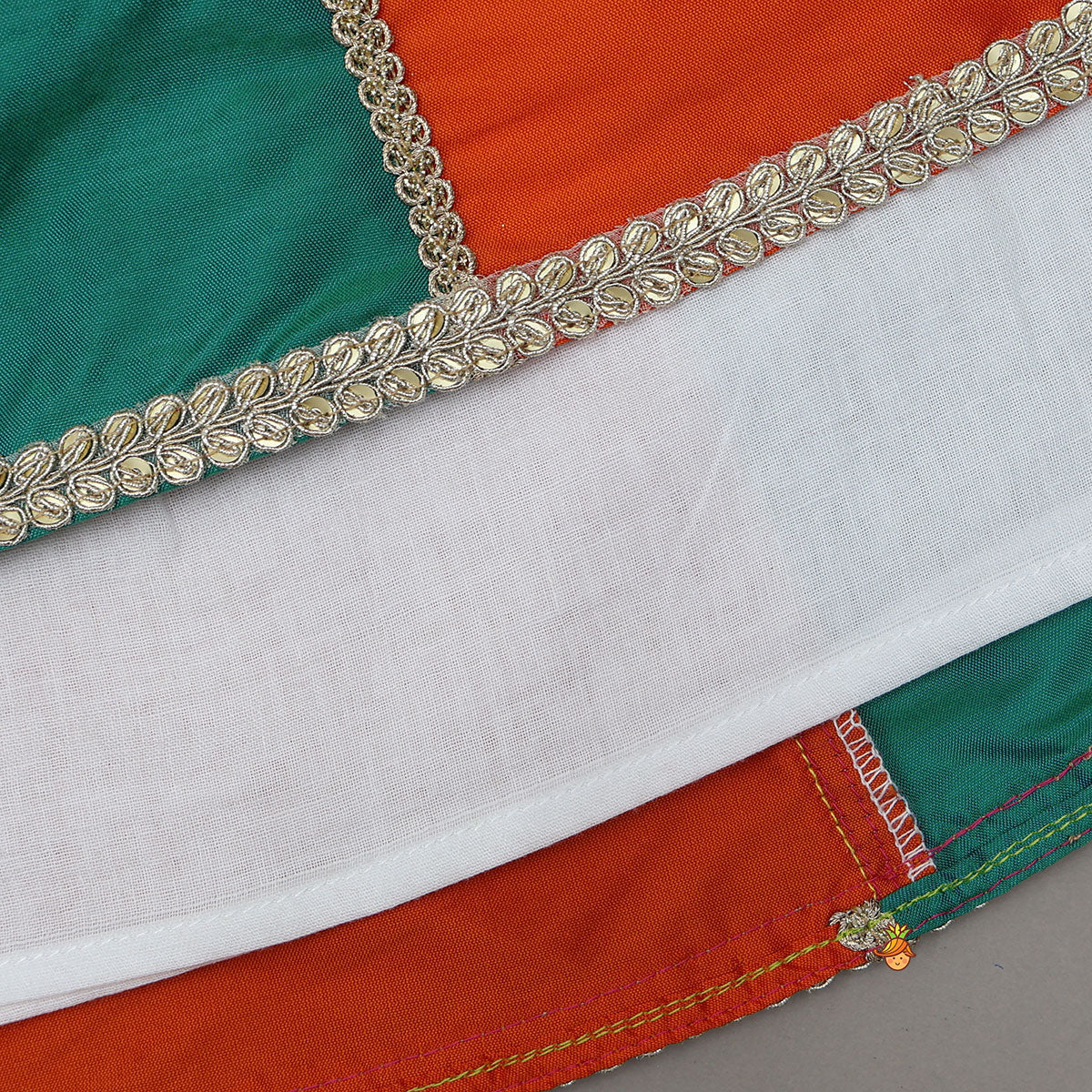 Embellished Crop Top With Panelled Lehenga And Dupatta