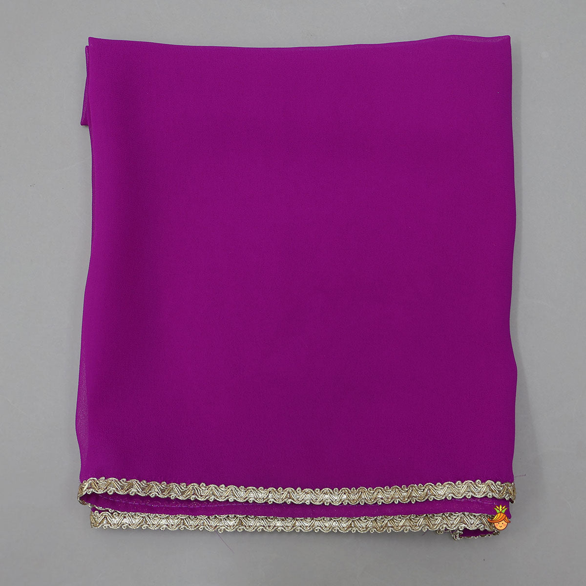 Striped Crop Top With Layered Lehenga And Dupatta
