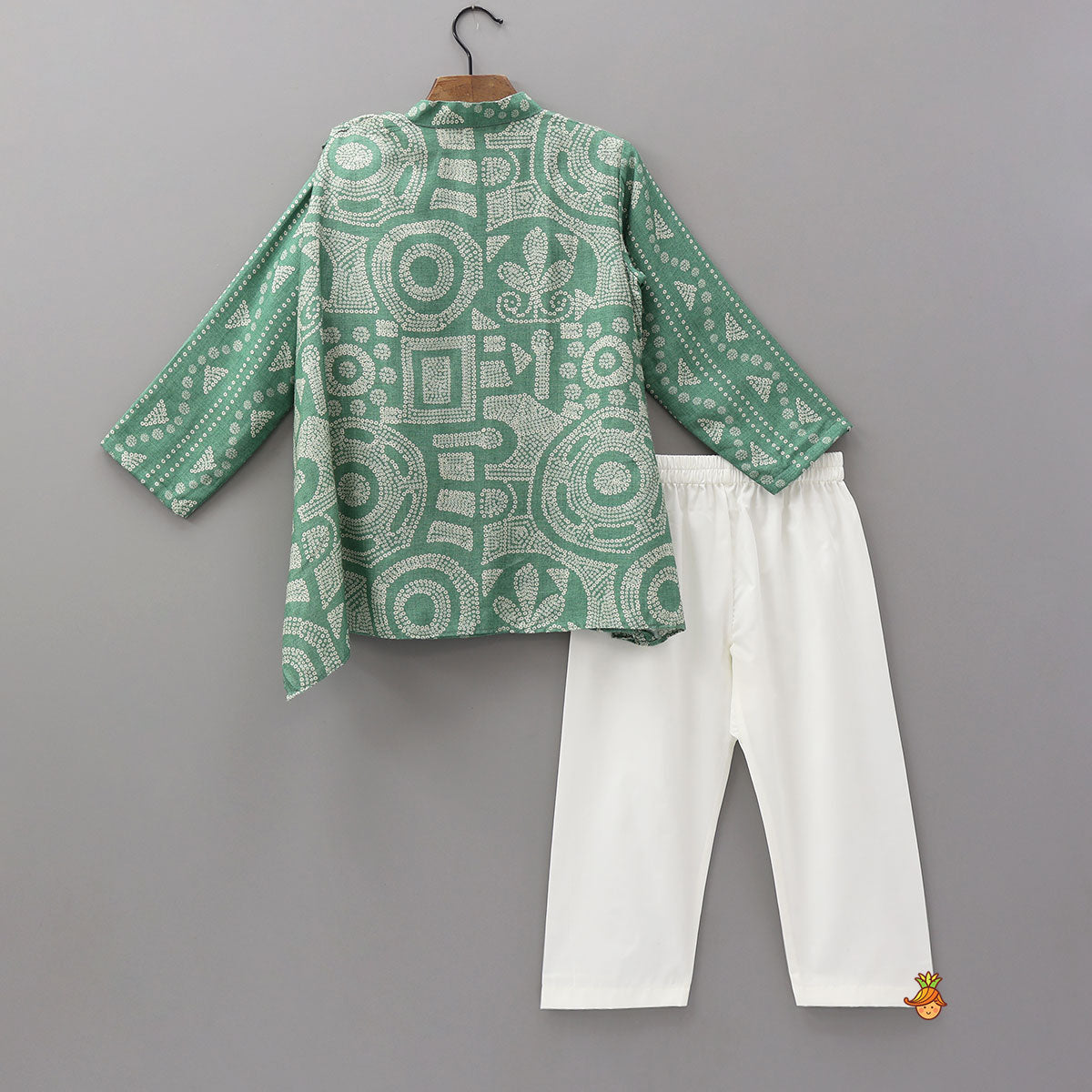 Bandhani Inspired Printed Layered Kurta With Pyjama