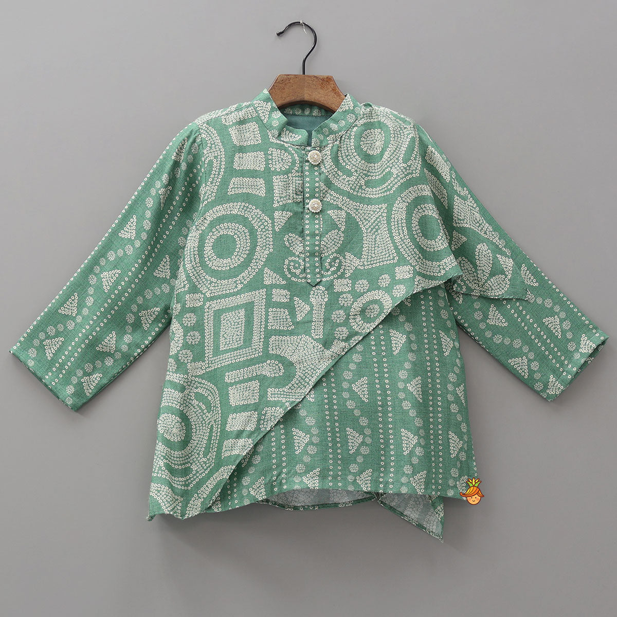 Bandhani Inspired Printed Layered Kurta With Pyjama