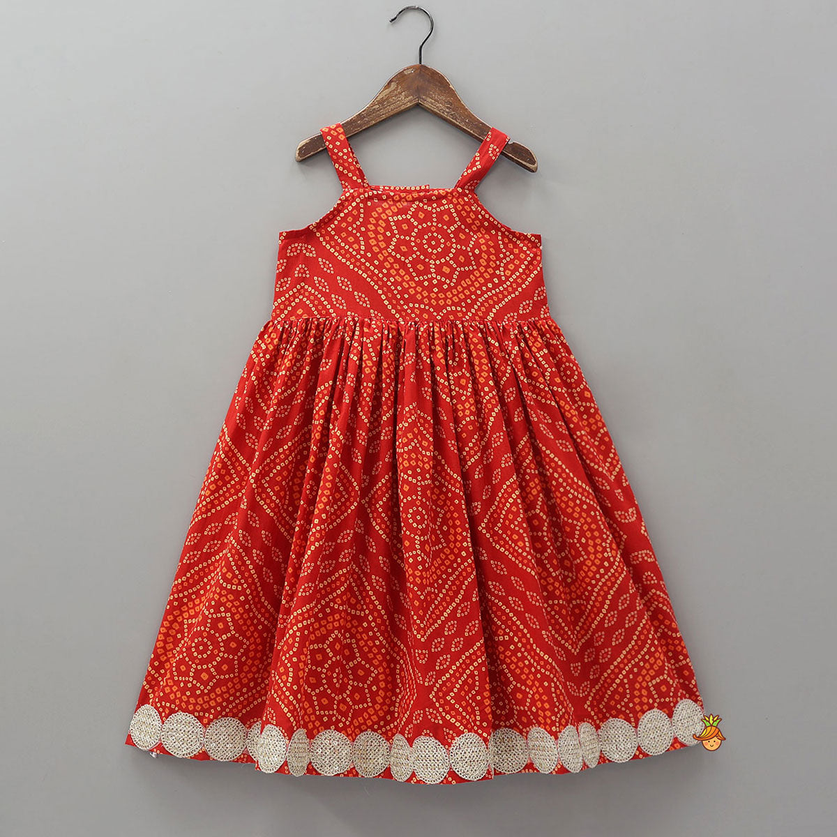 Bandhani Print Lace Detailed Kurti With Jacket