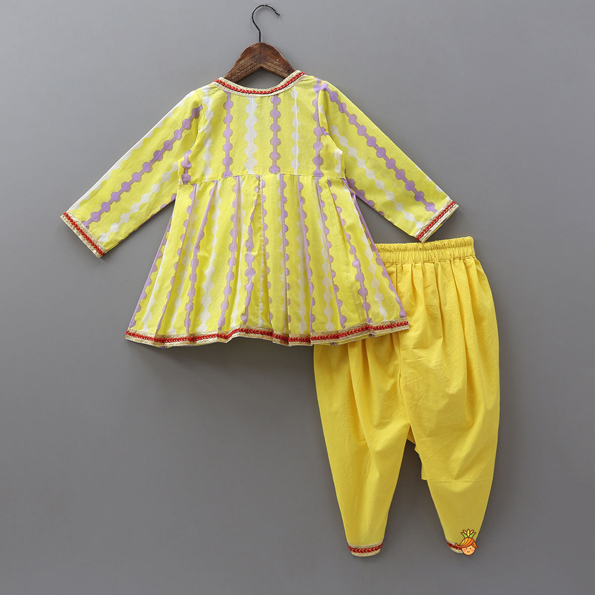 Angarkha Kurti And Flap Detail Dhoti Style Pant With Mukut