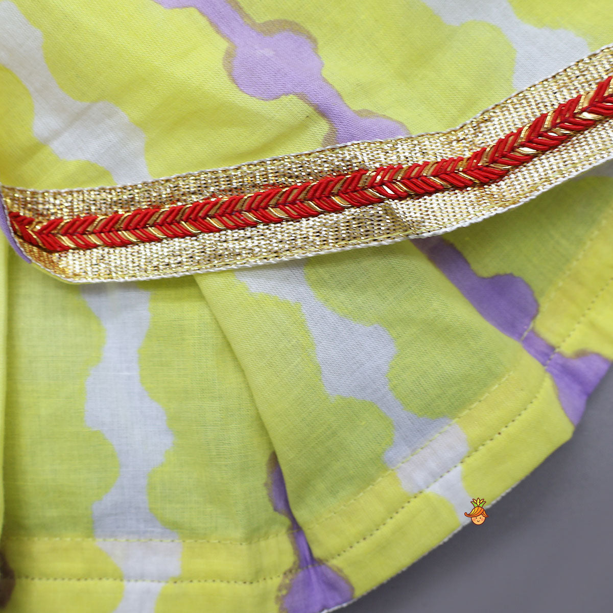 Angarkha Kurti And Flap Detail Dhoti Style Pant With Mukut