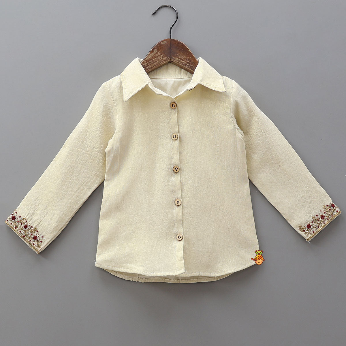 Collar Neck Kurti With Contrasting Jacket And Palazzo