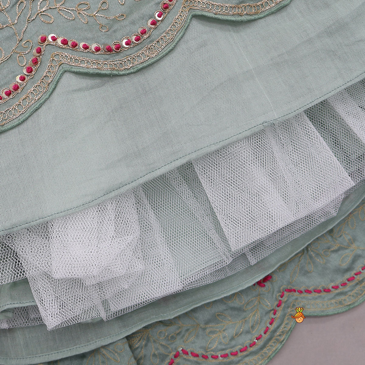 Halter Neck Crop Top And Scalloped Lehenga