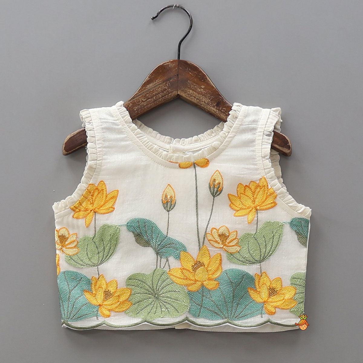 Blooming Floral Embroidered Top And Lehenga