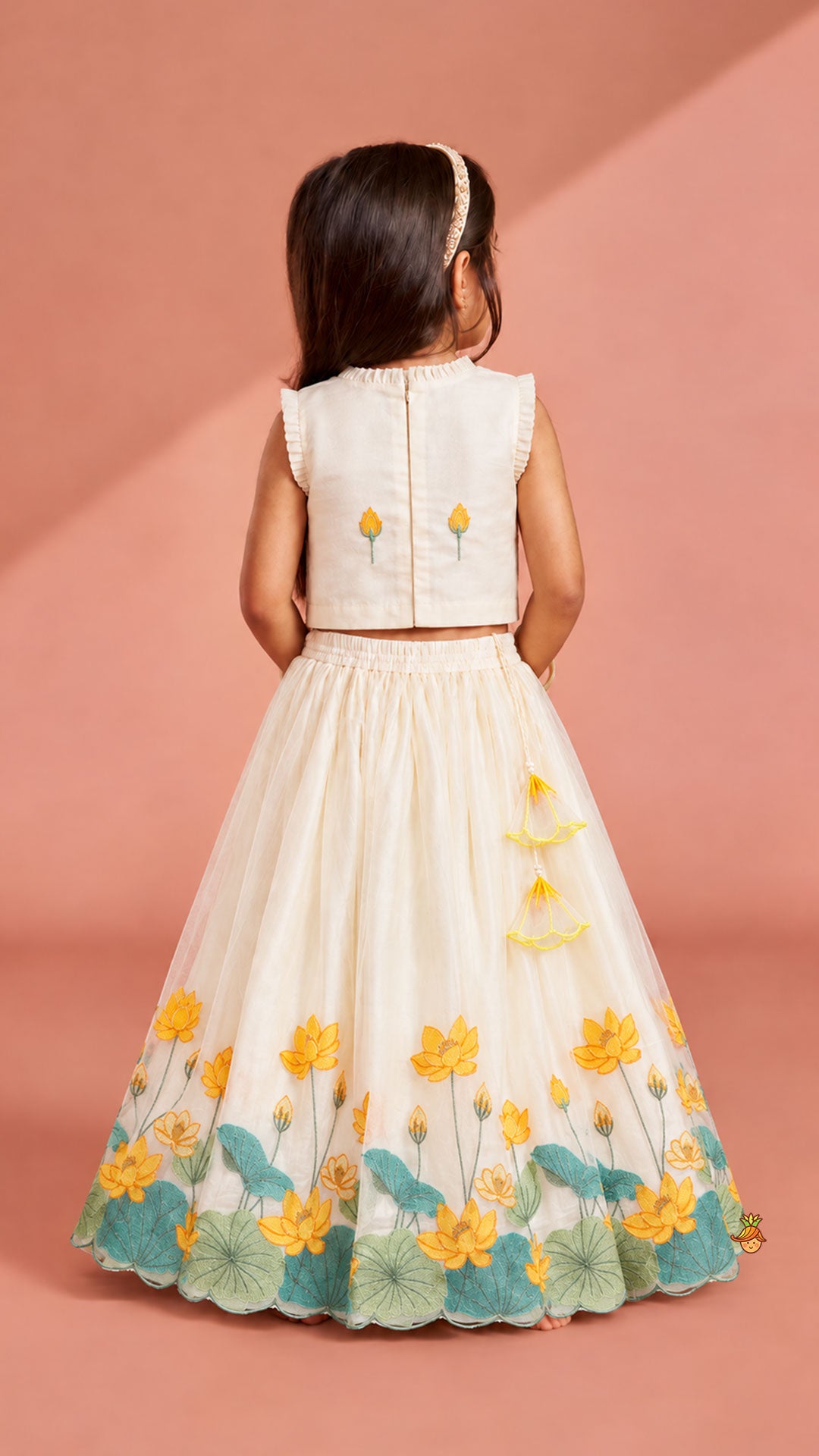 Blooming Floral Embroidered Top And Lehenga