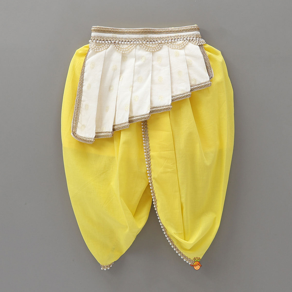 Traditional Dhoti Set With Matching Stole And Waist Belt With Headband