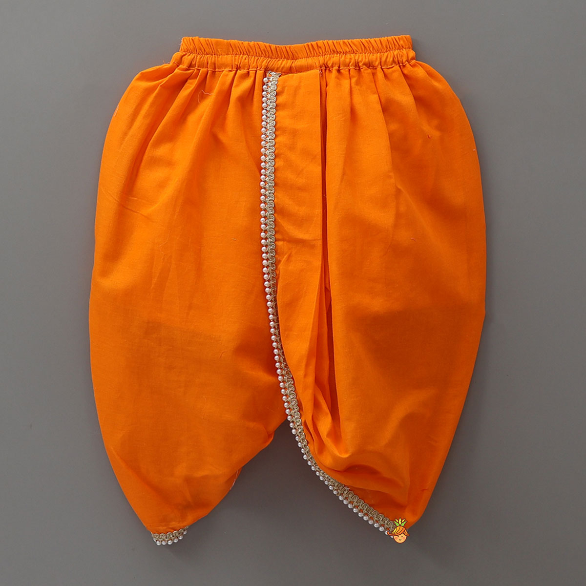 Festive Dhoti Set With Matching Stole And Waist Belt With Headband