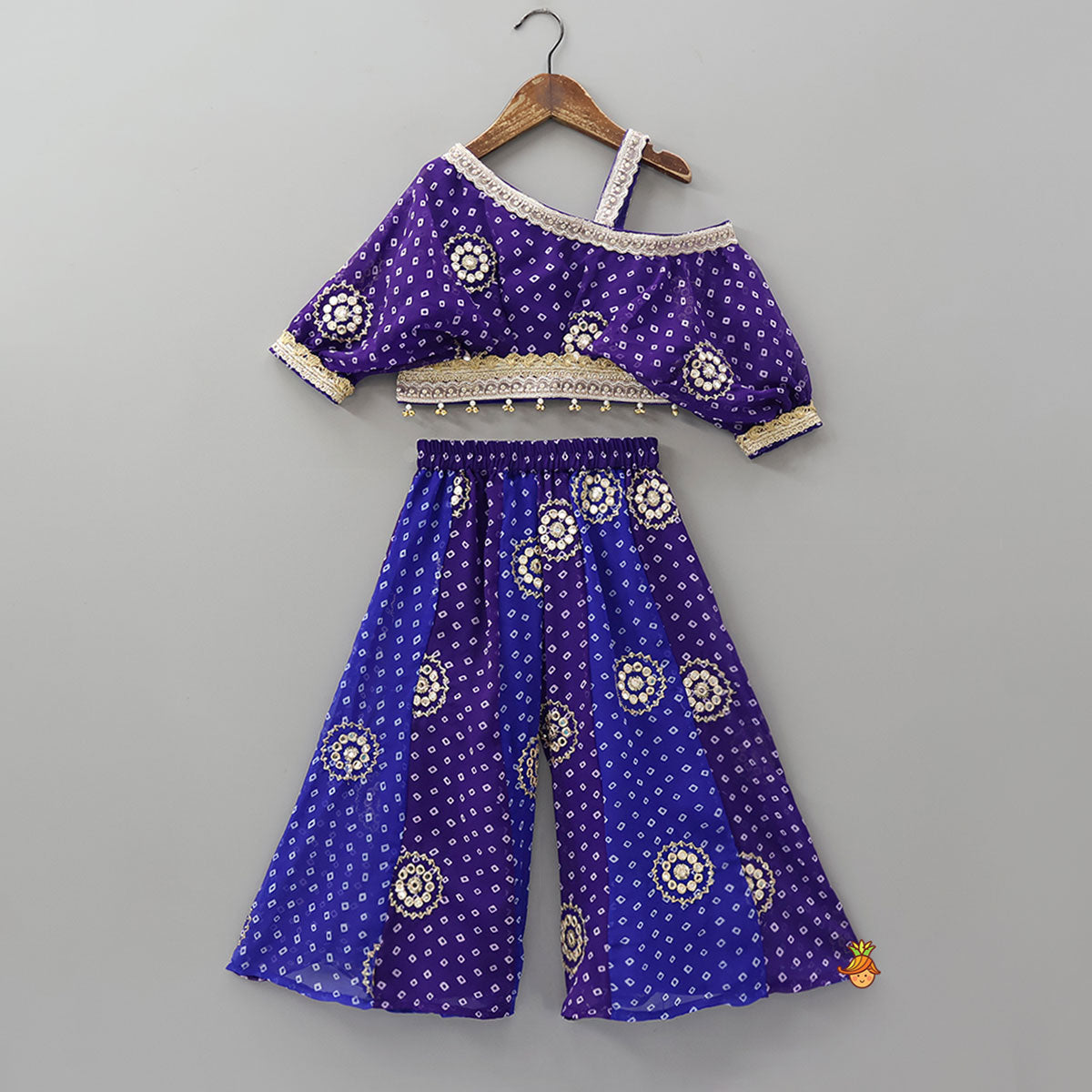 Bandhani Printed Georgette Top And Matching Palazzo
