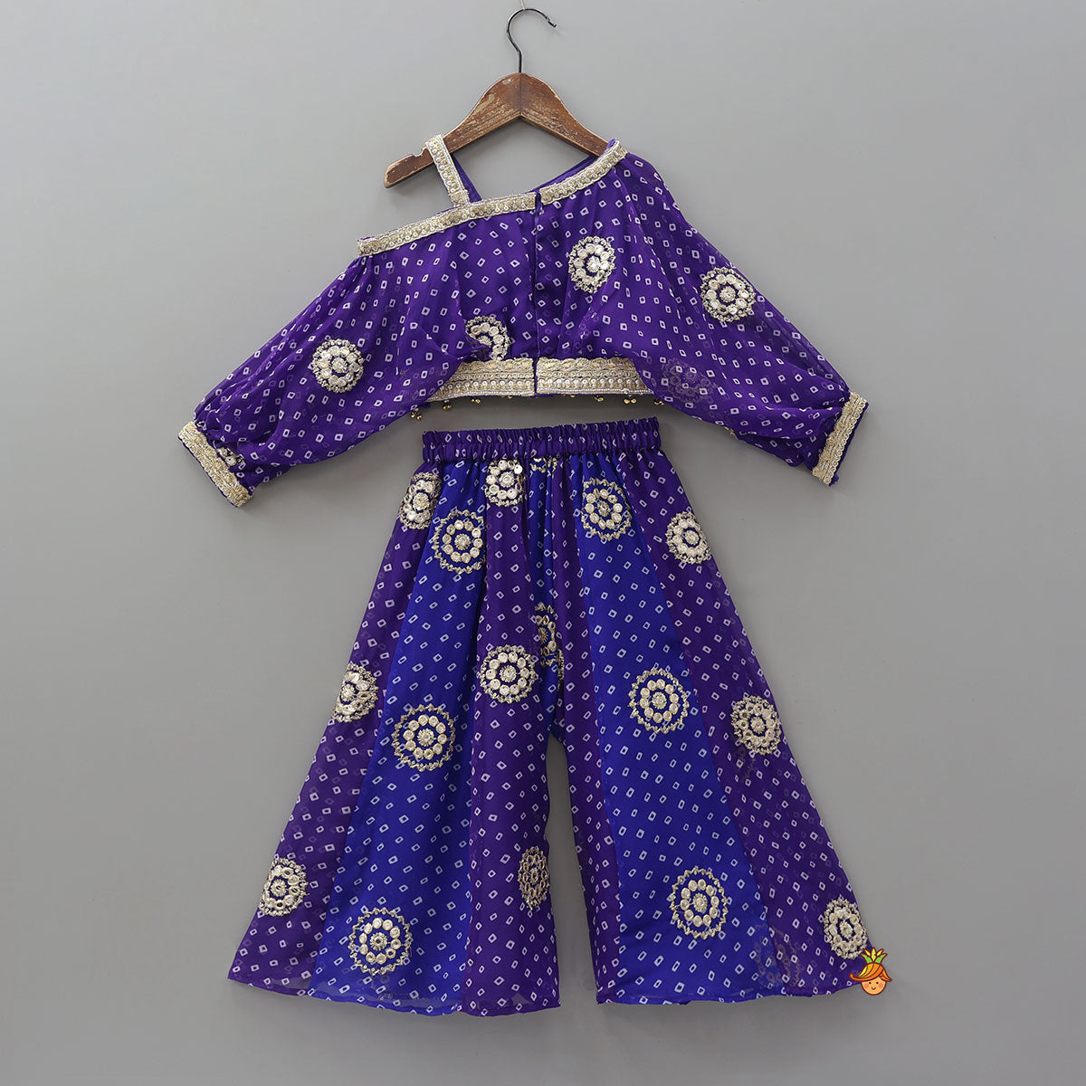 Bandhani Printed Georgette Top And Matching Palazzo