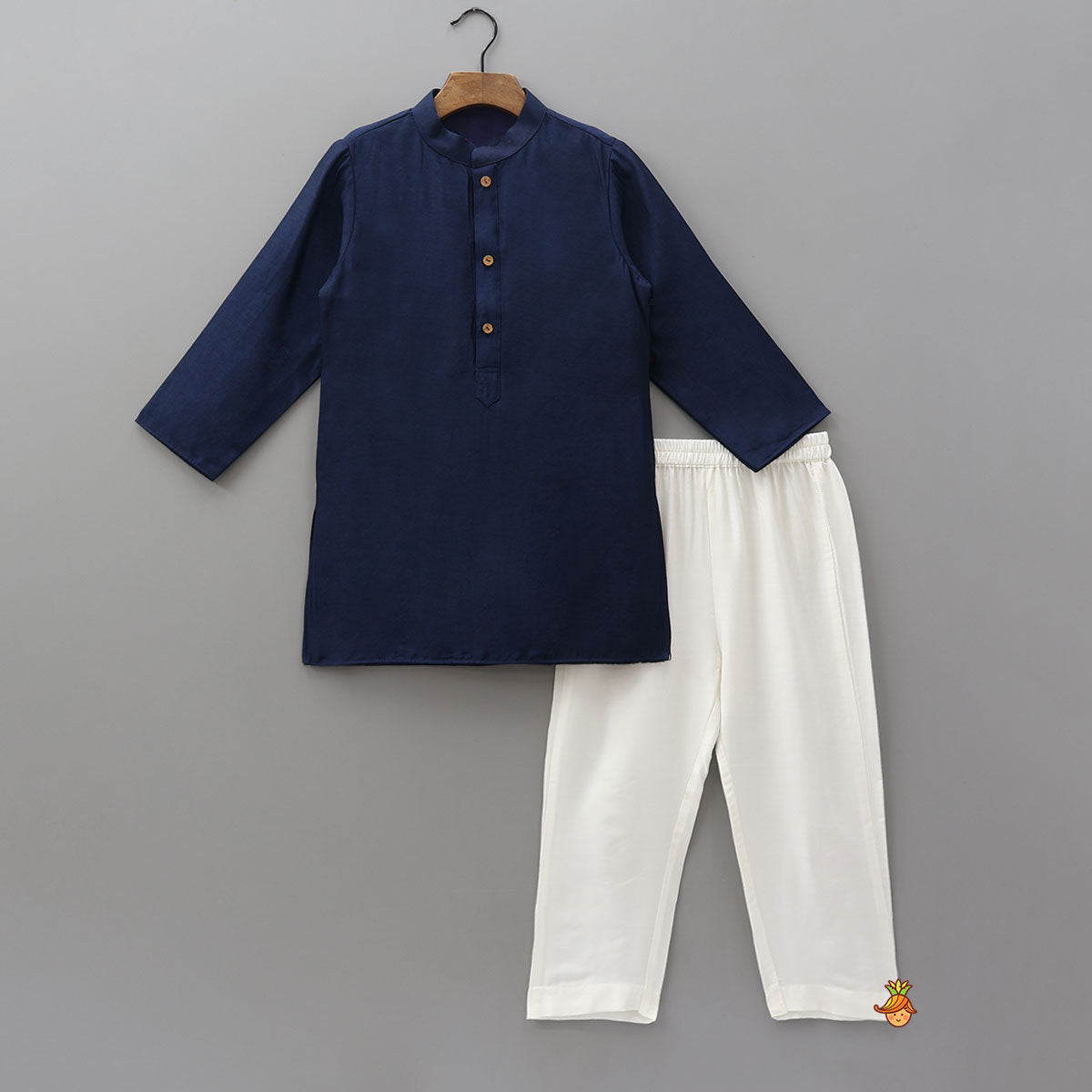 Silk Ethnic Kurta With Gota Leaf Work Jacket And Pyjama