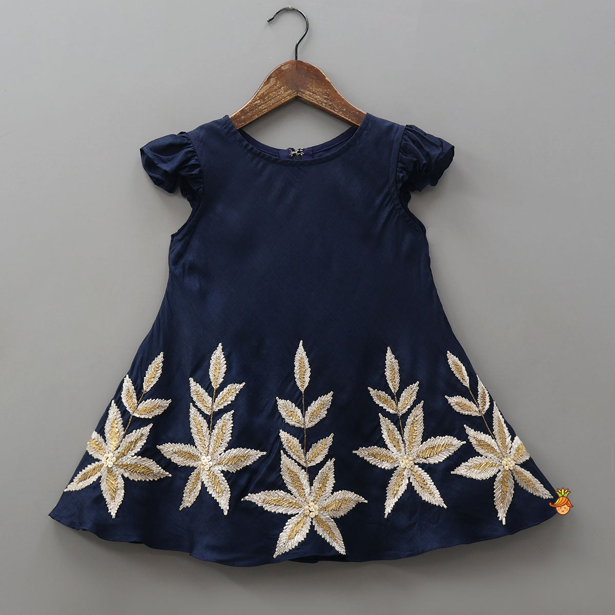 Leaf Motif Embroidered Kurti And Pant With Matching Dupatta
