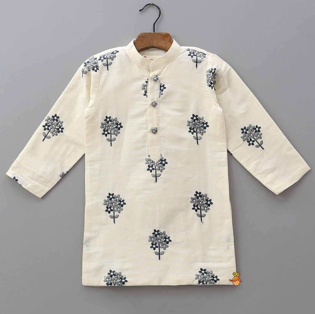 Pretty Floral Embroidered Kurta And Pyjama
