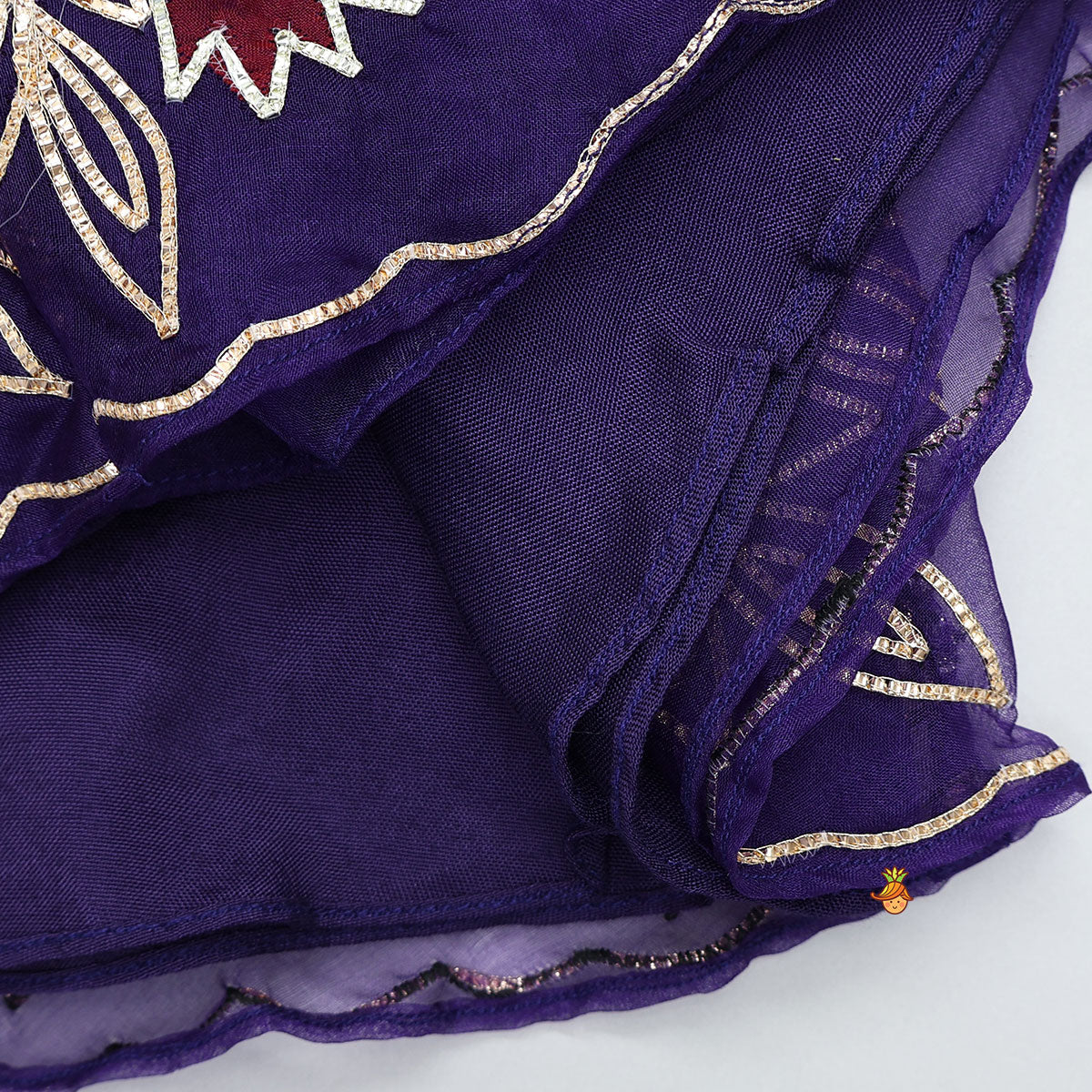 Floral Embroidered Top And Lehenga With Ruffled Dupatta