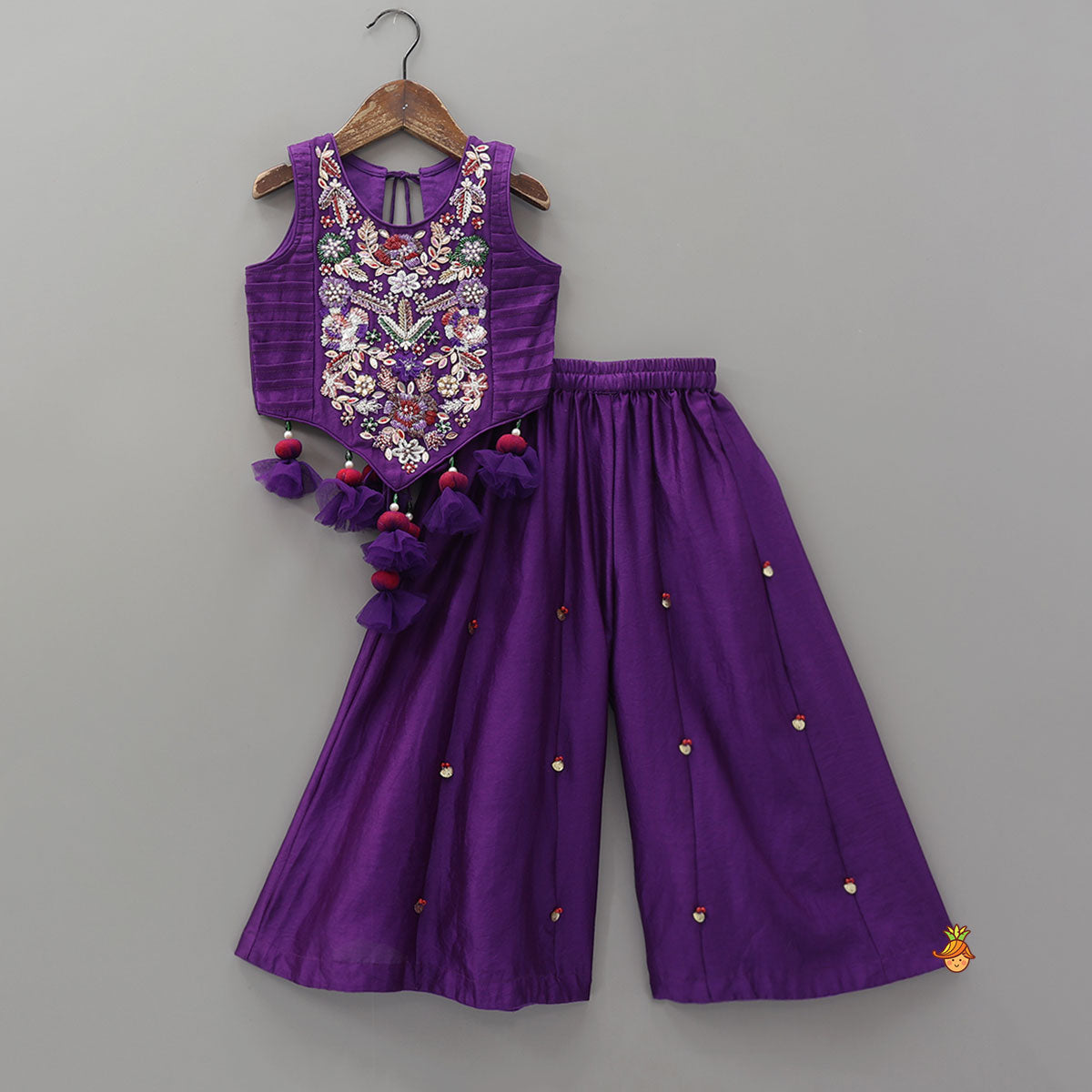 Glamorous Side Pin-Tuck Top And Flared Palazzo