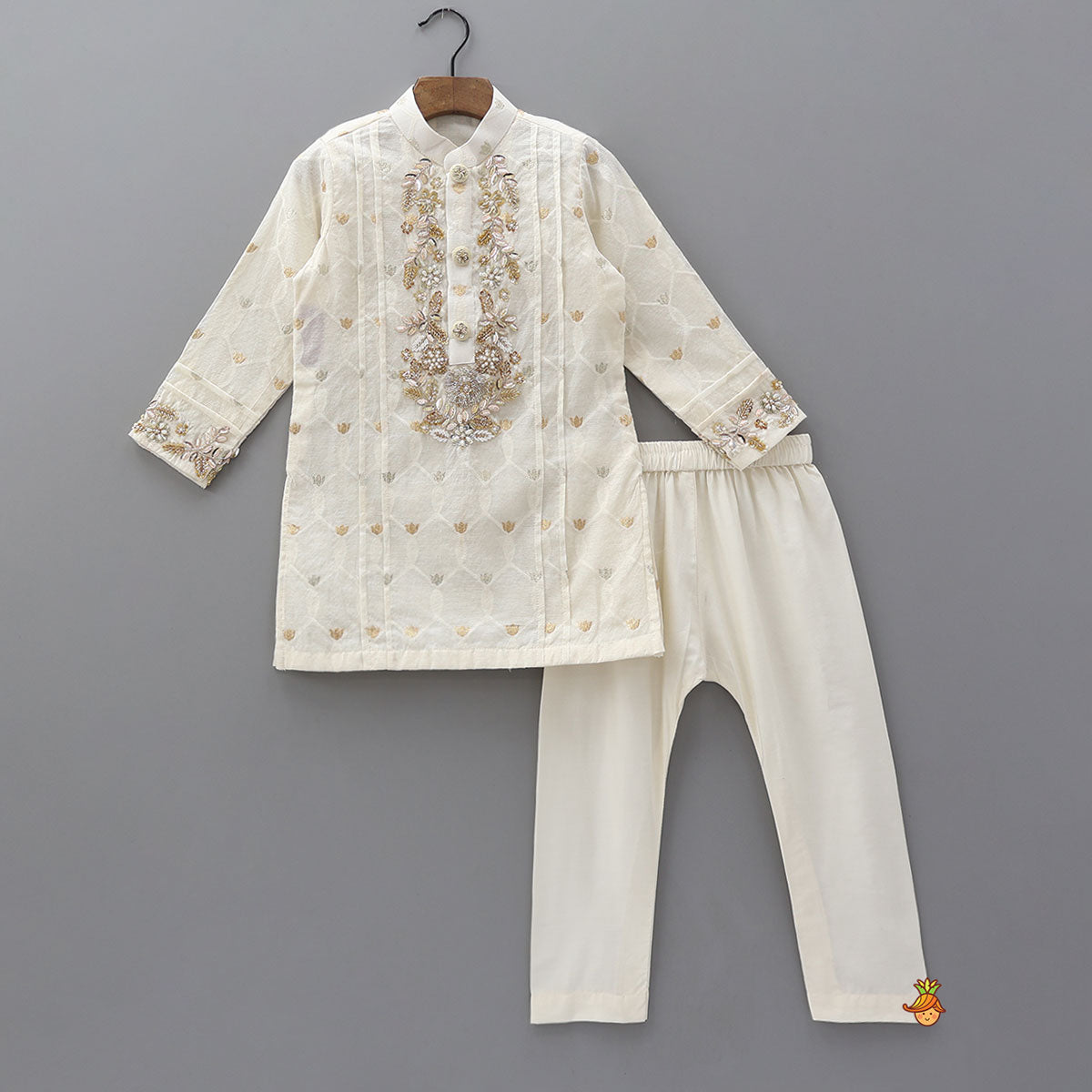 Intricate Cut Dana And Sequin Embroidered Kurta With Pyjama