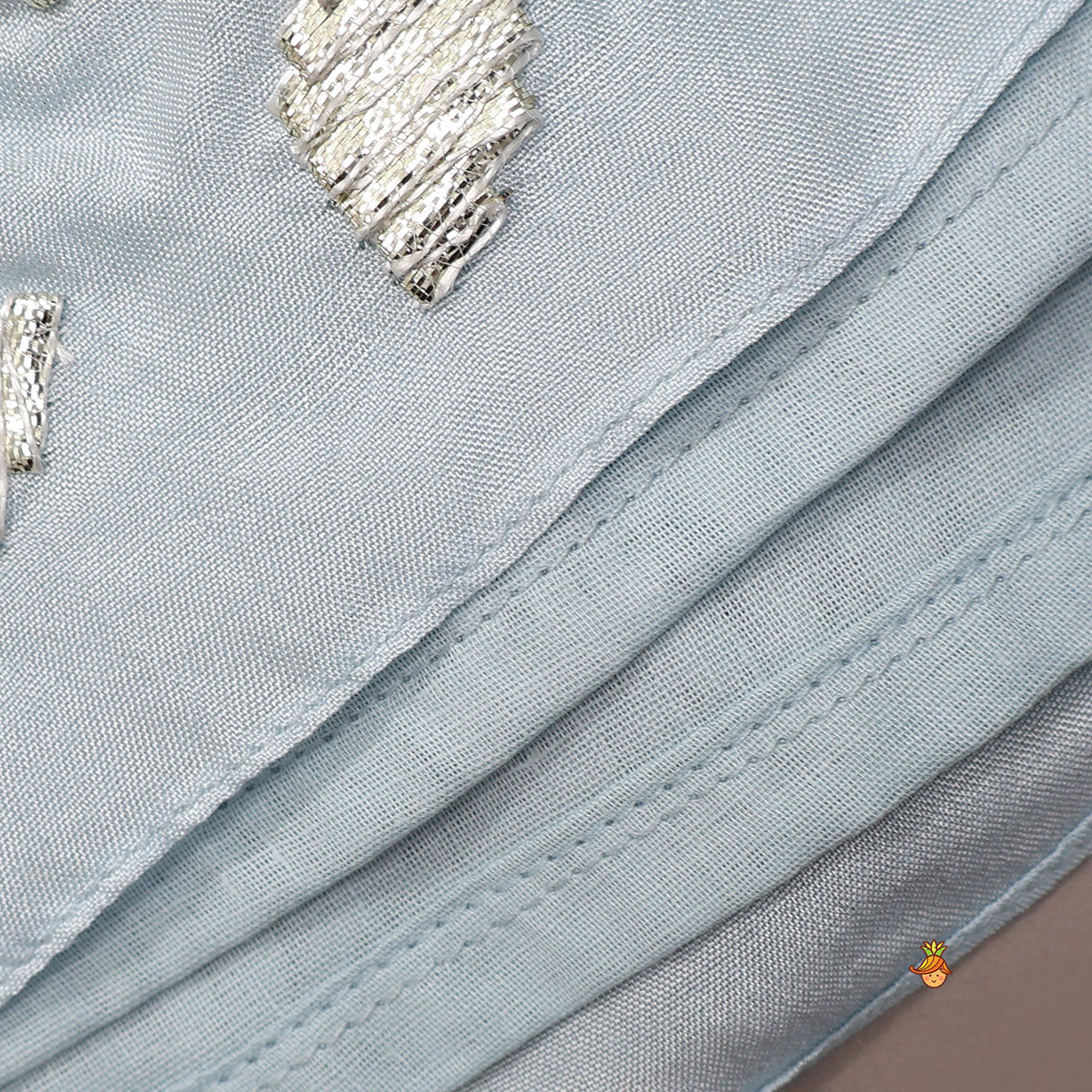 Gota Embroidered Strappy Top With Flared Lehenga And Dupatta