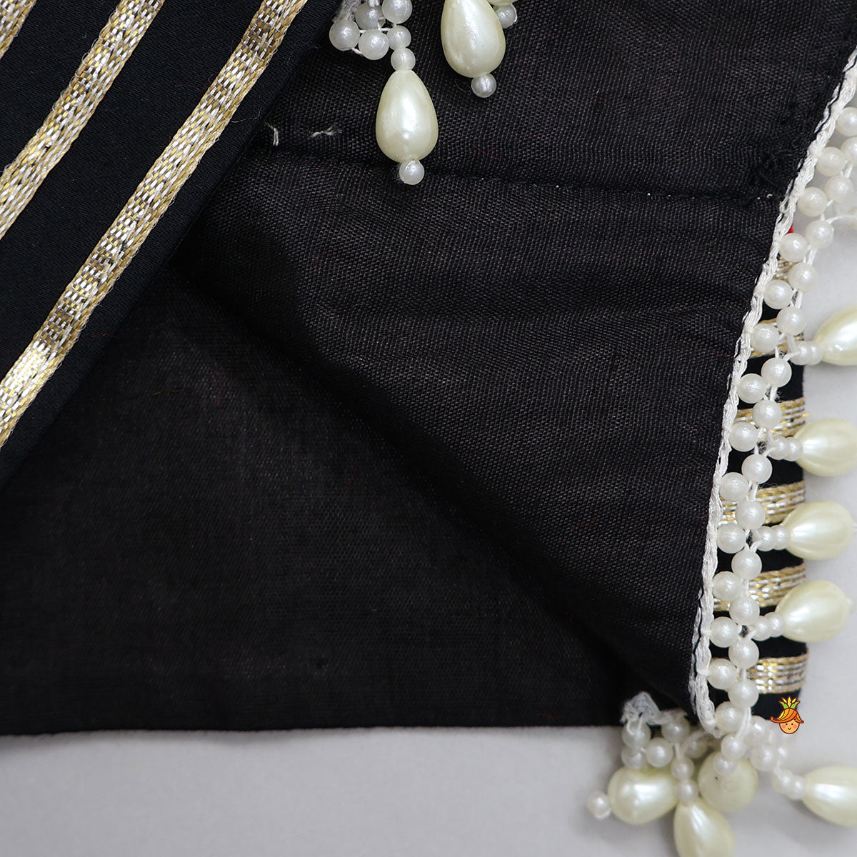 Strappy Mirror Embroidered Top With Lehenga And Bandana With Potli Bag