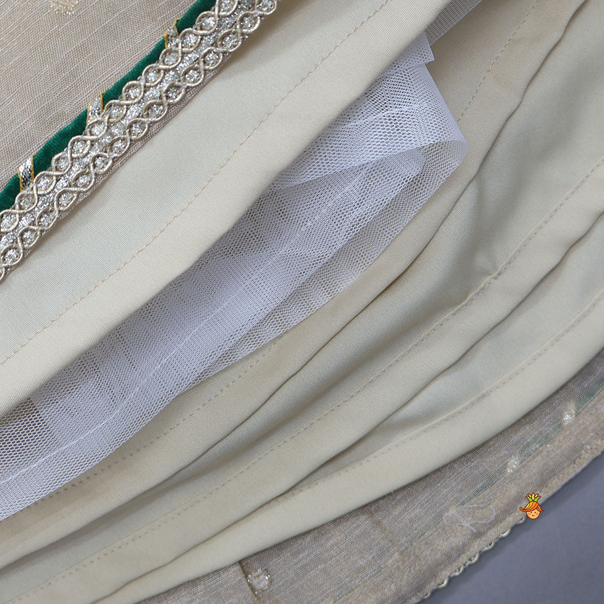 Elegant Back Bow Detail Crop Top And Pleated Lehenga