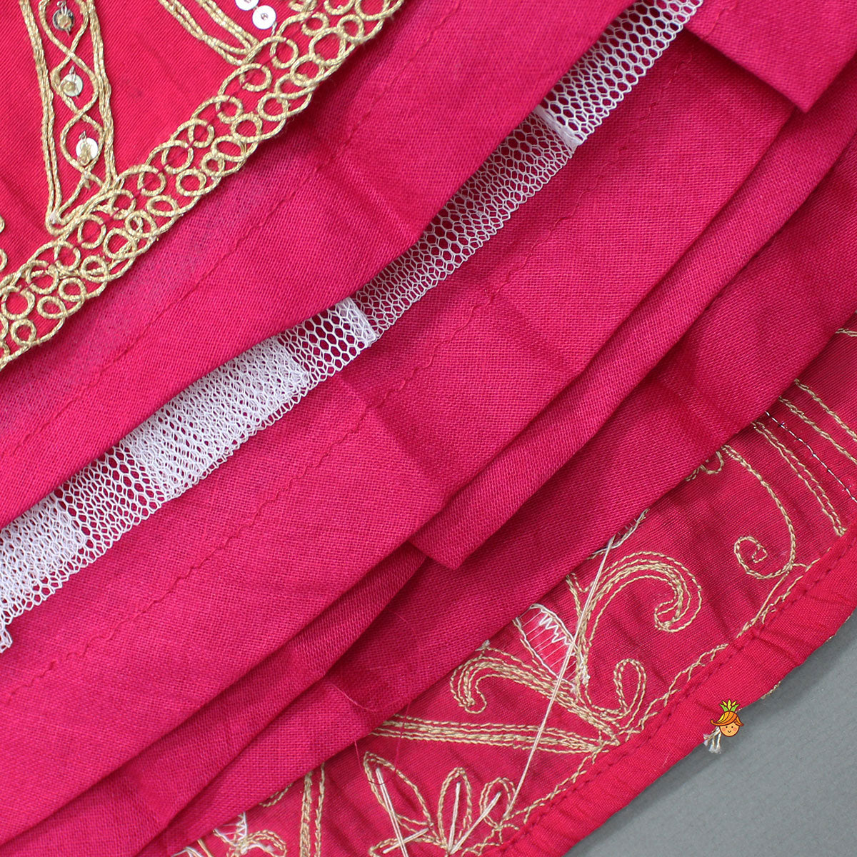Zari Embroidered Ruffled Top With Flared Lehenga