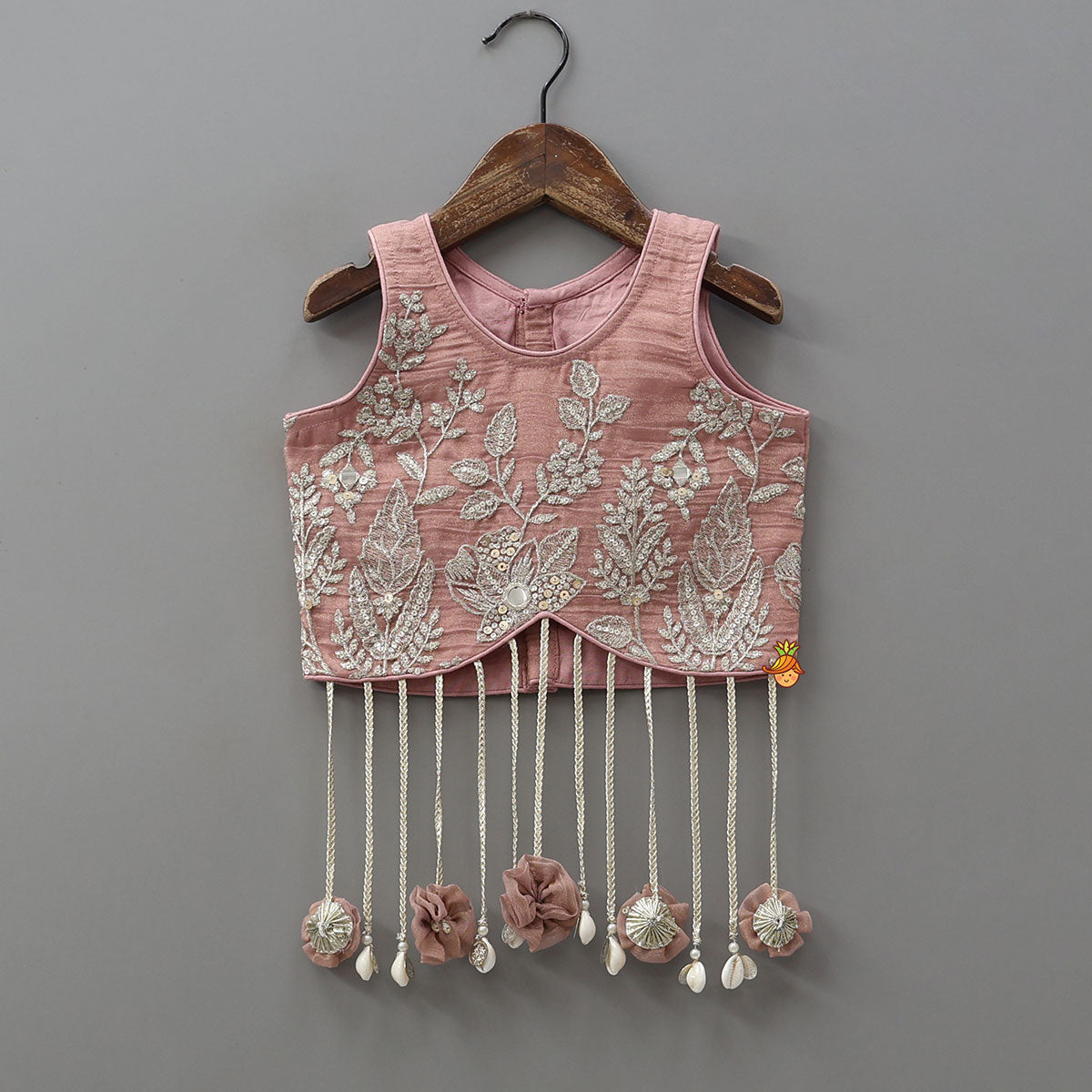 Statement Tassels Detailed Top With Cutwork Embroidered Lehenga