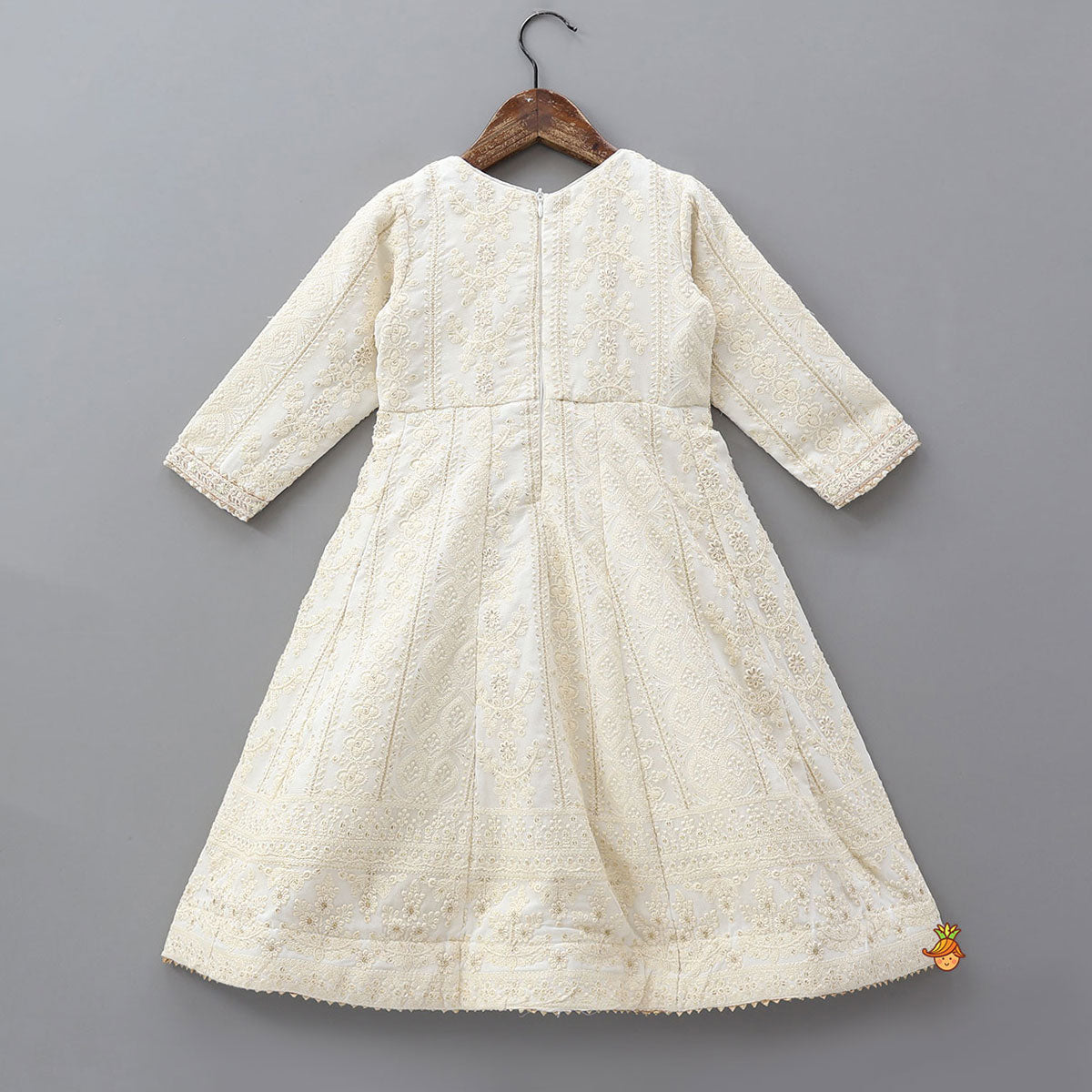 Heavy Thread Embroidered Anarkali With Matching Dupatta