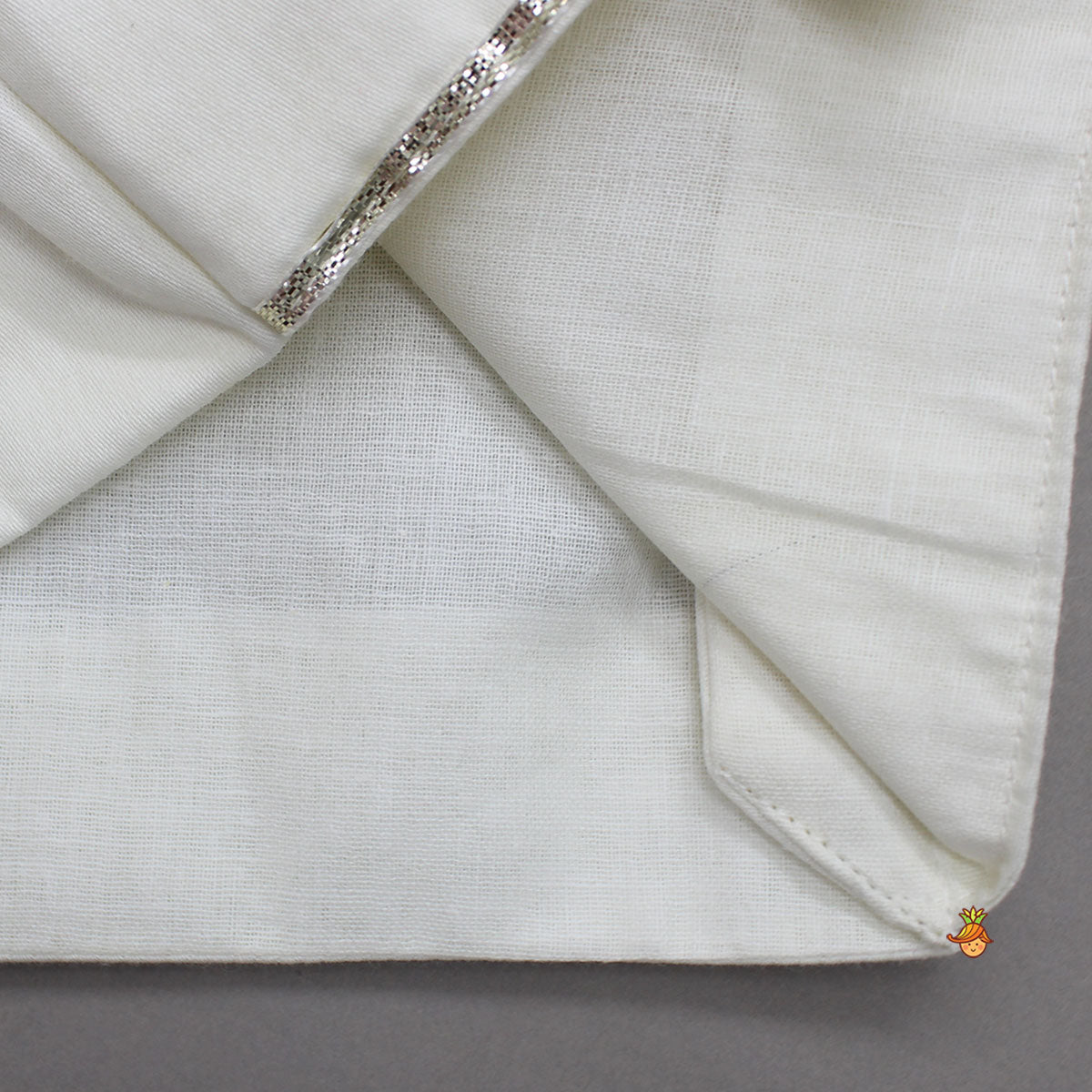 Ganesha Embroidered Angrakha Kurta With Striped Dhoti